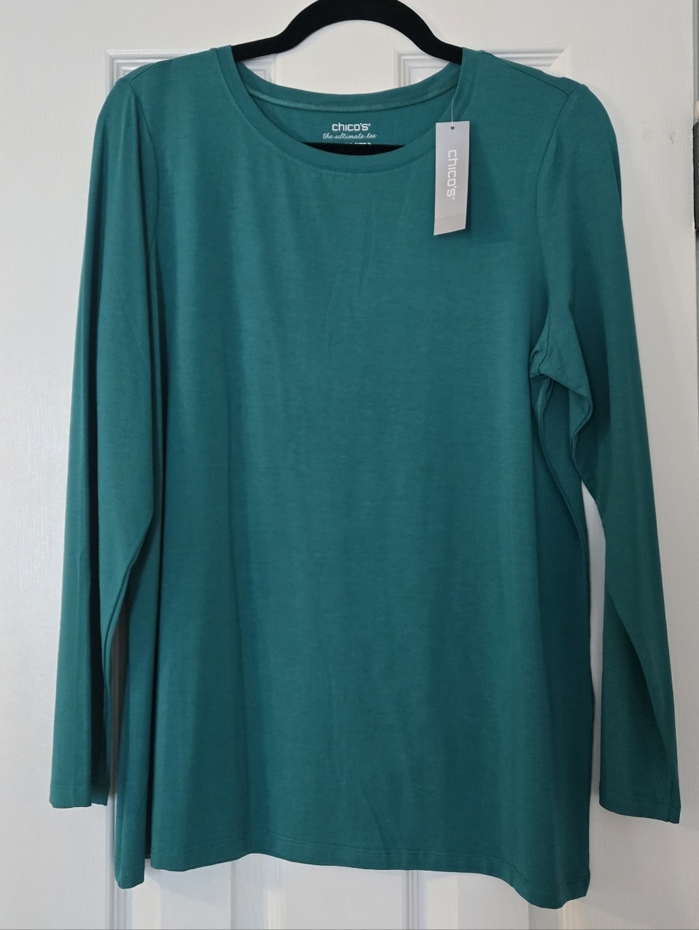 Chico's Teal Touch of Cool Layering Tee (Sz 2/Large) NWT